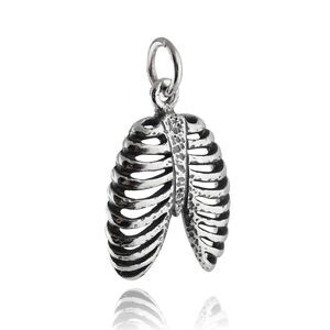 Sterling Silver Anatomical Rib Cage Skeleton Pendant